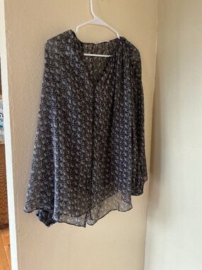Zara Long Sleeve Sheer Blouse